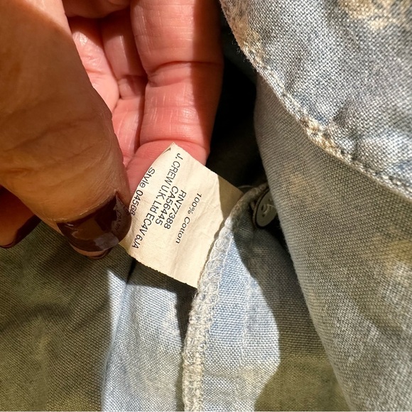 Madewell Women’s Cotton Chambray Denim Jean Light Wash Floral Button Down Shirt - Picture 3 of 8